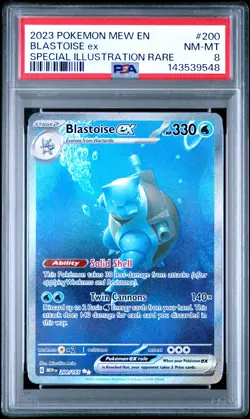 2023 POKEMON MEW EN-151 SPECIAL ILLUSTRATION RARE #200 BLASTOISE EX PSA 8 - Image 1
