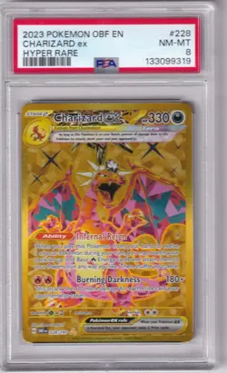 2023 Pokemon OBF EN Charizard ex Hyper rare #228 PSA 8 - Image 1
