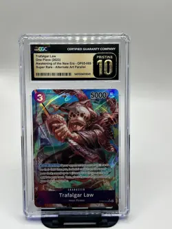 One Piece CCG Trafalgar Law OP05-069 Super Rare Alt Art Parallel CGC 10 - Image 1