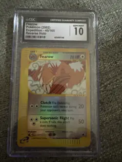 Pokemon TCG Expedition Base Set Fearow Card 045/165 Reverse Holo 2002 CGC 10 - Image 1