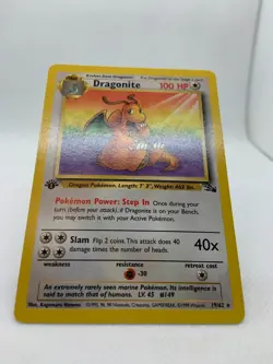 DRAGONITE Pokemon Card - WOTC - 1st Edition - Fossil - 19/62 - Image 3