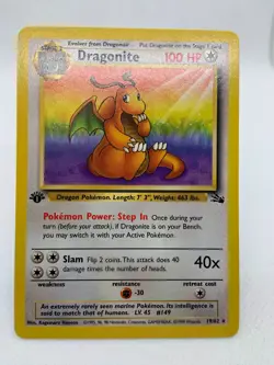 DRAGONITE Pokemon Card - WOTC - 1st Edition - Fossil - 19/62 - Image 4