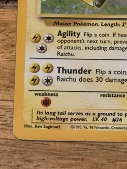 Pokemon TCG Raichu Base Set Holo Rare Card 14/102 - Image 5