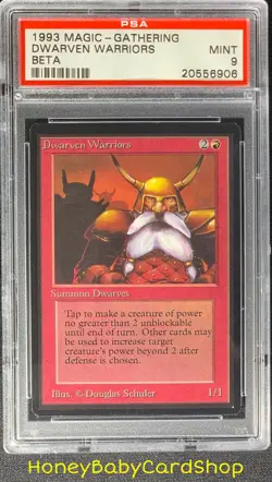 MTG Limited Edition Beta 1993 Dwarven Warriors PSA 9 Mint Old School 93/94 - Image 1