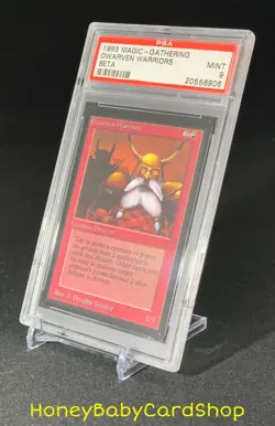 MTG Limited Edition Beta 1993 Dwarven Warriors PSA 9 Mint Old School 93/94 - Image 3