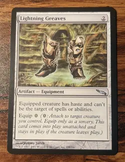 1X MTG Lightning Greaves MIR Mirrodin LP+/NM- X1 - Image 1