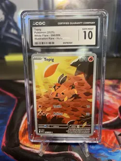 CGC 10 2025 POKEMON WHT EN-WHITE FLARE ILLUSTRATION RARE #096 TEPIG - Image 1