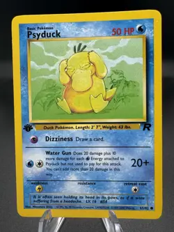 Pokemon TCG Psyduck 65/82 Team Rocket 1st Edition Vintage WoTC LP - Image 1