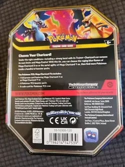 Sealed Pokemon TCG Mega Charizard X EX Tin 4 Booster Packs & Charizard Promo - Image 2