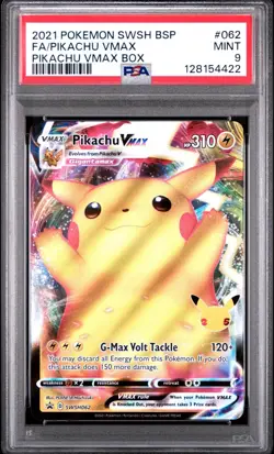 Pikachu VMAX SWSH062 Pokemon Celebrations Box Black Star Promo PSA 9 MINT Card - Image 1