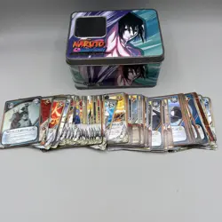 Naruto Shippuden Collectible Card Game Lot of 76 Cards and tin - Image 1