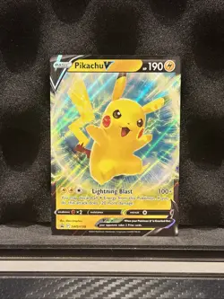 Pikachu V - SWSH198 - Pokemon Sword & Shield Promo Ultra Rare Holo Card LP - Image 1