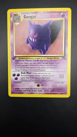 Gengar 20/62 [1st Edition] — Near Mint — Fossil — WotC Rare Vintage Pokemon Card - Image 2