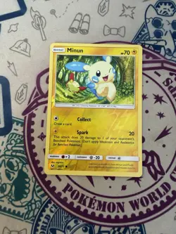 Pokemon TCG Card Shining Legends Reverse Holo Foil Minun 34/73 - Image 3