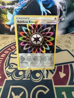 Rainbow Energy 137/149 Rev Reverse Holo Sun & Moon Base SM Pokemon - Image 1