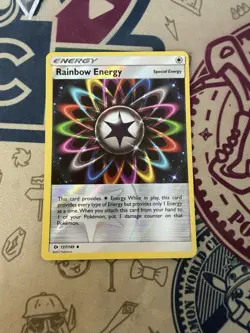 Rainbow Energy 137/149 Rev Reverse Holo Sun & Moon Base SM Pokemon - Image 3
