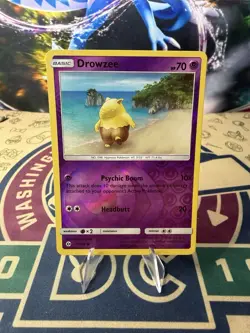 Pokemon Sun & Moon Drowzee Reverse Holo Common Card 59/149 - Image 1