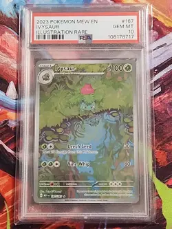 Pokemon TCG Scarlet & Violet Ivysaur Holo Illustration Card 167/165 PSA 10 - Image 1