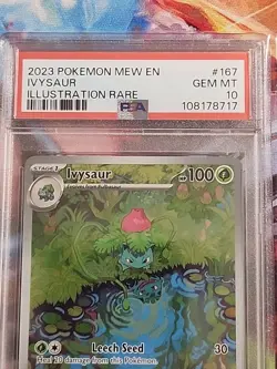 Pokemon TCG Scarlet & Violet Ivysaur Holo Illustration Card 167/165 PSA 10 - Image 2