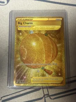 Pokemon Card - Big Charm Rebel Clash 206/192 Secret Rare Full Art SWSH Gold Holo - Image 1