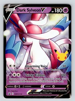 NM! Dark Sylveon V Celebrations SWSH134 Black Star Promo Pokemon Standard Size - Image 1