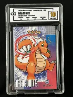 Dragonite CG 10 Pristine Attacks 2 Database Pokemon 2024 Nintendo PSA CGC - Image 1