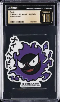 2019 POKEMON STICKERS PT. 4 B-SIDE LABEL GASTLY CGC 10 PERFECT - Image 1