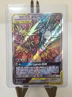 Pokemon Moltres And Zapdos And Articuno SM210 Stained Glass Promo - Image 1