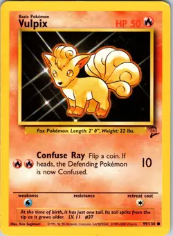 Vulpix 099/130 Base Set 2 Pokemon LP Normal - Image 1