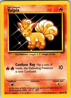 Vulpix 068/102 Base Set Pokemon LP Normal - Image 1