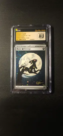 Pokemon TCG Moonlit Umbreon 1/1 Sketch by FreshPrints Custom Art 1/1 CGC Au - Image 1