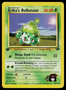 Pokemon Card - Erika's Bulbasaur Gym Challenge 39/132 Uncommon 1st Edition - Image 1