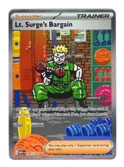 Lt. Surge's Bargain 185/132 Me01: Mega Evolution Holo Pokemon Card NM - Image 1