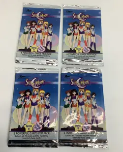 4 OPENED PACKS Sailor Moon Series Three 6-Card Sealed Pack Dart DIC 2000 - Image 1