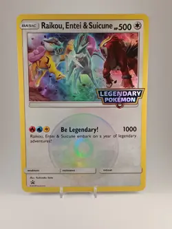 Pokemon Raikou, Entei & Suicune (Jumbo) Black Star Promo OVERSIZED Card - Image 1