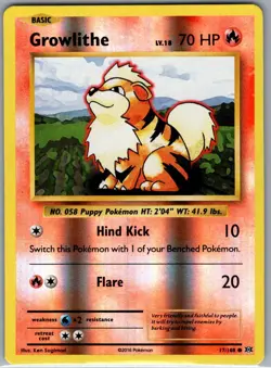 Growlithe 17/108 Reverse Holo XY - Evolutions - Pokemon Card - NM - Image 1
