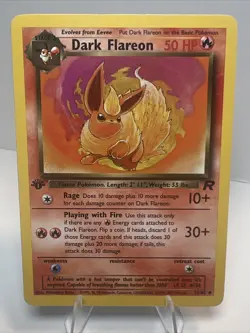MP Dark Flareon 35/82 1st Ed Regular/Non-Holo Team Rocket AUTHENTIC Pokemon Card - Image 1
