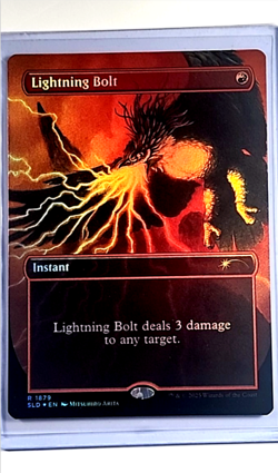 2025 MTG Magic the Gathering SLD Secret Lair Borderless Foil 1879 Lightning Bolt - Image 1
