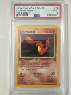 Pokemon 1st Edition PSA 9 Charmander 50/82 Team Rocket Regular - Image 1