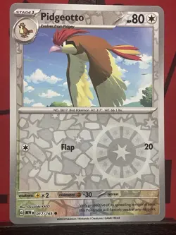 Pidgeotto 017/165 Reverse Holo Scarlet & Violet 151 Pokemon Card TCG 2023 NM - Image 3