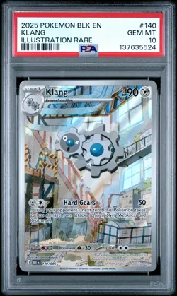 2025 POKEMON BLK EN-BLACK BOLT ILLUSTRATION RARE #140 KLANG PSA 10 - Image 1