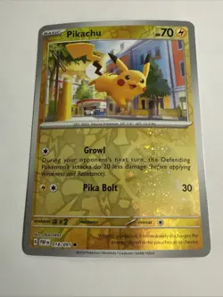 2 Pikachu Reverse Cosmos Holo 018/091 Paldean Fates Pokemon TCG - Image 2