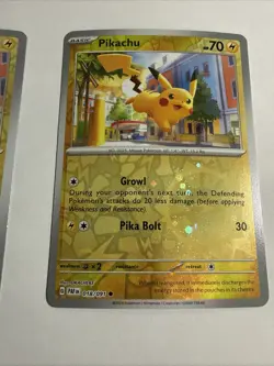 2 Pikachu Reverse Cosmos Holo 018/091 Paldean Fates Pokemon TCG - Image 3