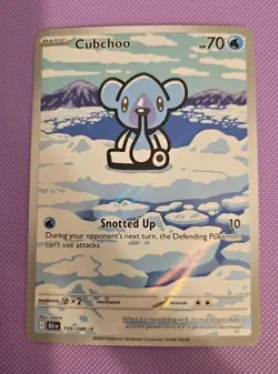 Cubchoo Illustration Rare 109/086 Black Bolt 2025 Pokemon TCG SV IR NM - Image 1