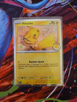 Pikachu 2026 Pokemon Day Stamp - 051/162 - Temporal Forces - Promo Cosmos Holo - Image 1