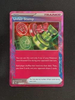 Pokemon TCG Unfair Stamp 165/167 Twilight Masquerade ACE SPEC Holofoil NM - Image 1
