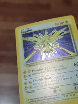 Pokemon Card Unlimited Edition Holo Rare Base Set 1999 Zapdos 16/102 PL!! - Image 2