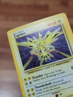 Pokemon Card Unlimited Edition Holo Rare Base Set 1999 Zapdos 16/102 PL!! - Image 3