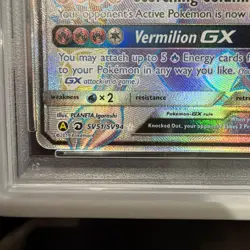 2019 POKEMON SUN & MOON HIDDEN FATES #SV51 FULL ART/RESHIRAM GX PSA 10 - Image 3