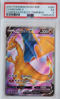 Pokemon TCG Charizard v Sword & Shield Holo PSA 5 SWSH050 - Image 1